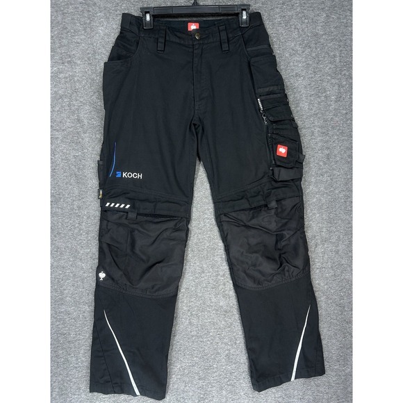 Engelbert Strauss Pants Mens 34x31 Black Cargo Workwear Motion German Bundhose - Picture 1 of 16